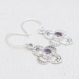 925 Starling Silver Garnet Earring