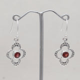 925 Starling Silver Garnet Earring