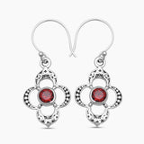 925 Sterling Silver Garnet Earrings