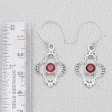 925 Starling Silver Garnet Earring