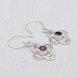 925 Starling Silver Garnet Earring