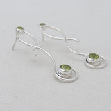 Green Peridot Silver Designer Earrings