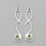Green Peridot Silver Designer Earrings