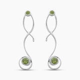 Green Peridot Silver Designer Earrings