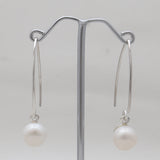925 Sterling Silver Pearl Hoop Earrings