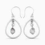 925 Silver Herkimer Quartz Earrings