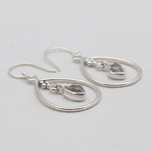 925 Silver Herkimer Quartz Earrings