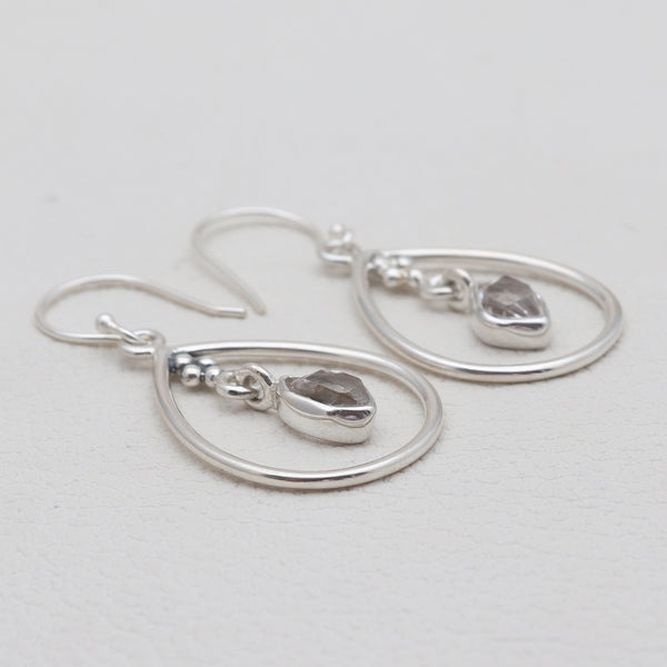 925 Silver Herkimer Quartz Earrings