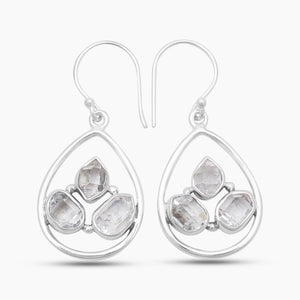 925 Silver Herkimer Quartz Earrings