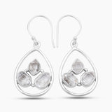 925 Silver Herkimer Quartz Earrings