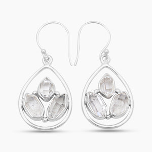 925 Silver Herkimer Quartz Earrings