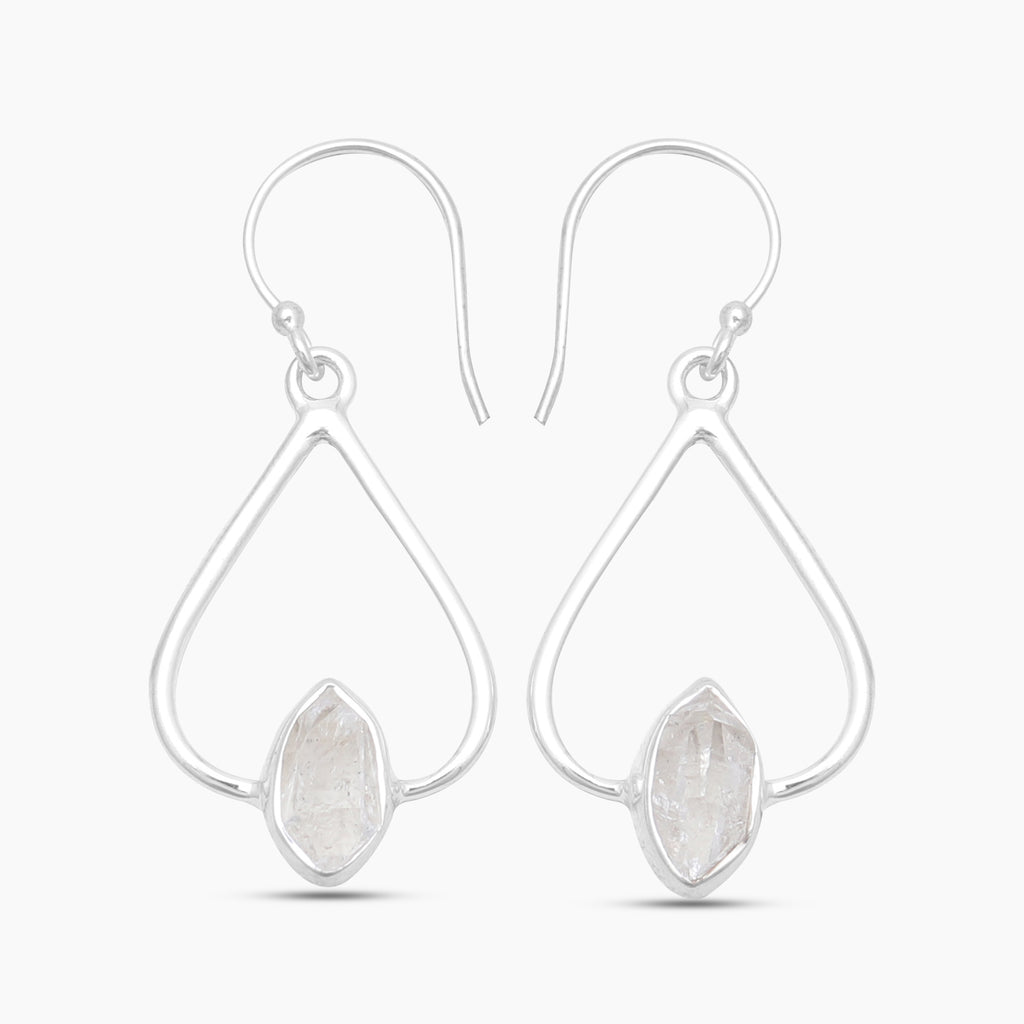 925 Silver Herkimer Quartz Earrings