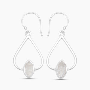 925 Silver Herkimer Quartz Earrings