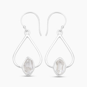 925 Silver Herkimer Quartz Earrings