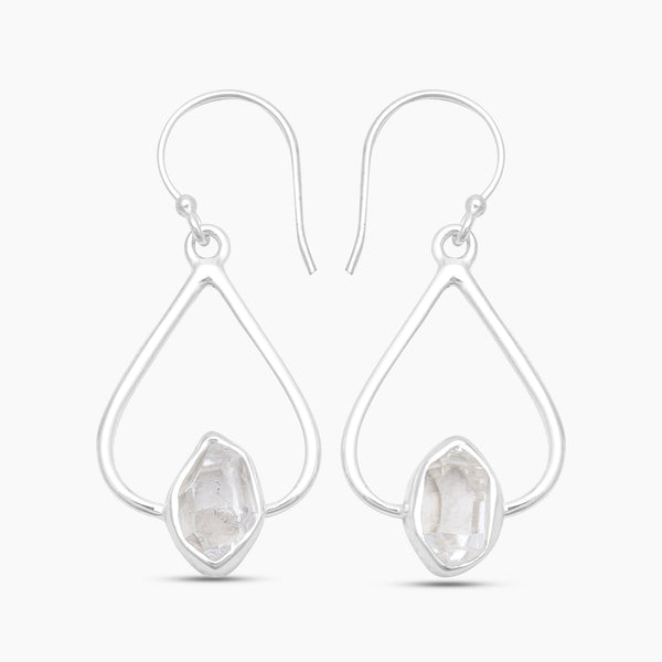 925 Silver Herkimer Quartz Earrings
