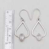 925 Silver Herkimer Quartz Earrings