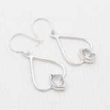 925 Silver Herkimer Quartz Earrings