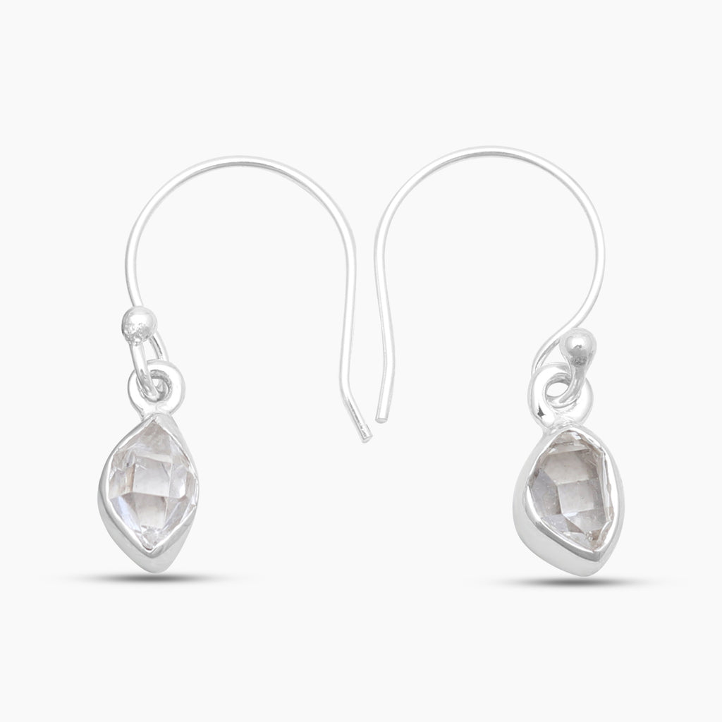925 Sterling Silver Herkimer Quartz Earrings