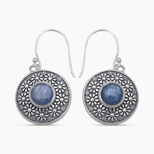 Kyanite Silver Designer Dangle Earrings