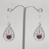 925 Starling Silver Ruby Earring