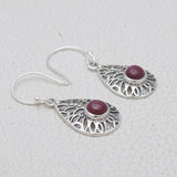 925 Starling Silver Ruby Earring