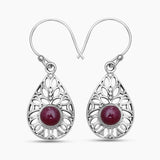 925 Sterling Silver Ruby Earrings