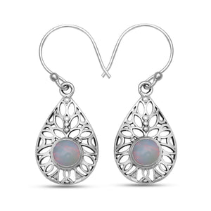 925 Sterling Silver Ruby Earrings