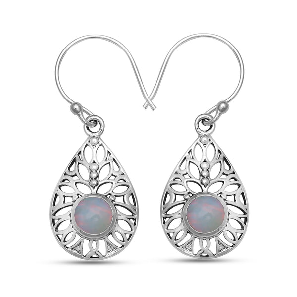 925 Sterling Silver Ruby Earrings