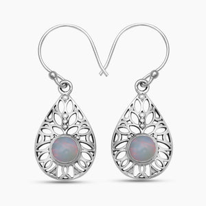925 Sterling Silver Ruby Earrings