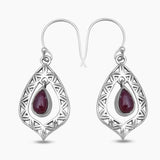 925 Silver Ruby Earrings
