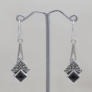 925 Silver Black Onyx Earrings
