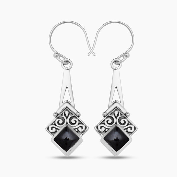 925 Silver Black Onyx Earrings