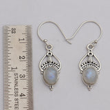 925 Silver Rainbow Moonstone Earring