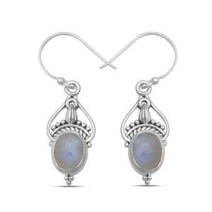 925 Silver Rainbow Moonstone Earrings