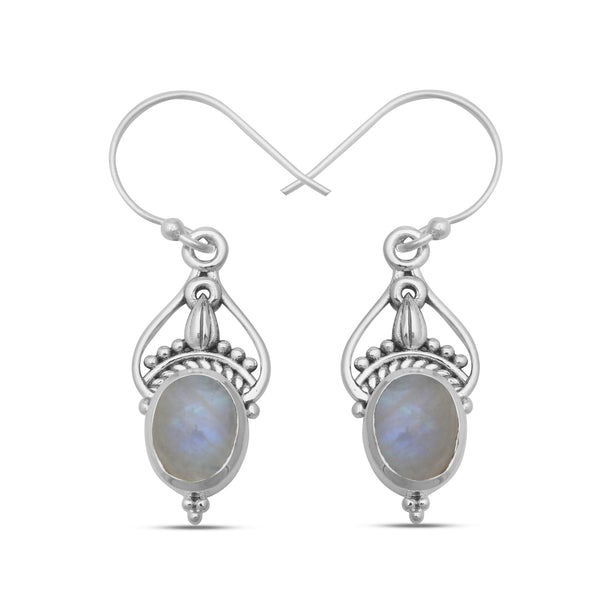 925 Silver Rainbow Moonstone Earrings