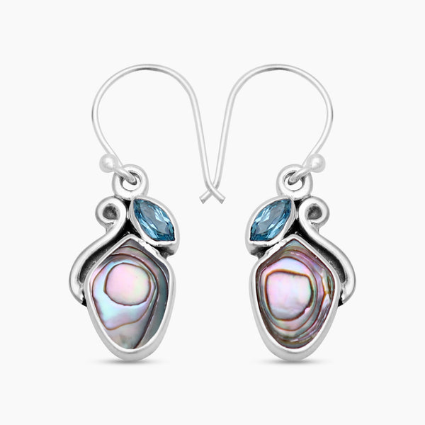 Abalone Shell Silver Earrings
