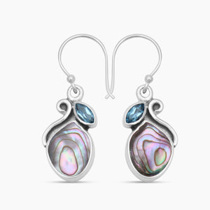 Abalone Shell Silver Earrings