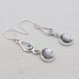 Abalone Shell Silver Drop Earrings