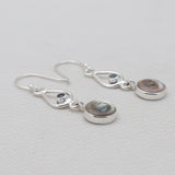 Abalone Shell Silver Drop Earrings