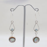 Abalone Shell Silver Drop Earrings