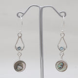 Abalone Shell Silver Drop Earrings