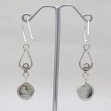 Abalone Shell Silver Drop Earrings