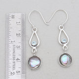 Abalone Shell Silver Drop Earrings