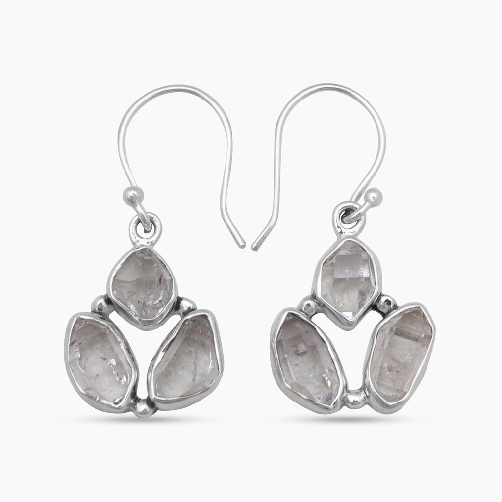925 Sterling Silver Herkimer Quartz Earrings