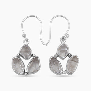 925 Sterling Silver Herkimer Quartz Earrings