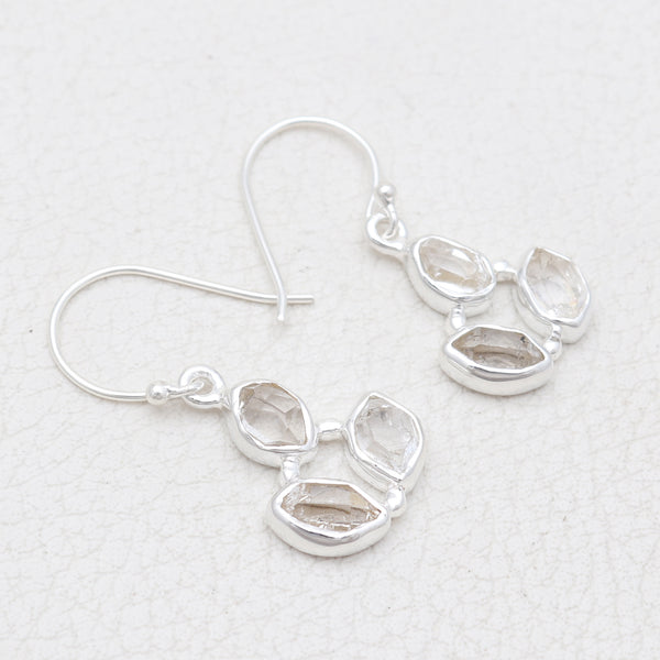 925 Sterling Silver Herkimer Quartz Earrings