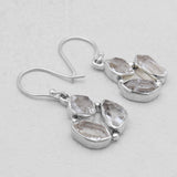925 Sterling Silver Herkimer Quartz Earrings
