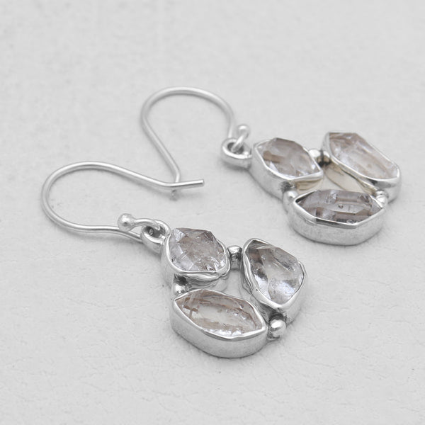 925 Sterling Silver Herkimer Quartz Earrings