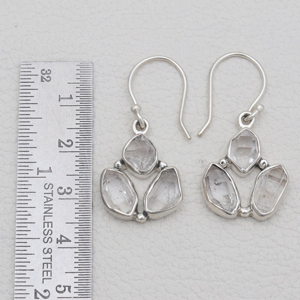 925 Sterling Silver Herkimer Quartz Earrings