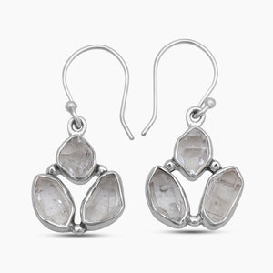 925 Sterling Silver Herkimer Quartz Earrings